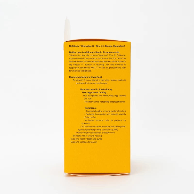 Holdbody Chewable C+Zn+Beta-Glucan 100’s - Image 2