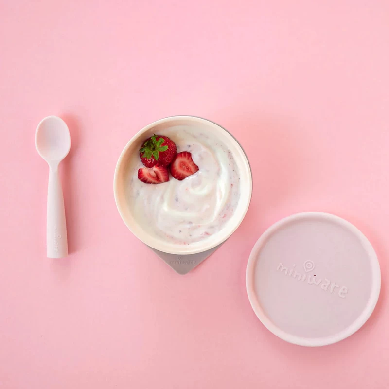 Miniware First Bite Set - Pla Cereal Suction Bowl (Vanilla + Cotton Candy) 1pc - Image 2