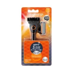 Mannings Men's 5-Blade Razor (1 Handle + 2 Cartridges)