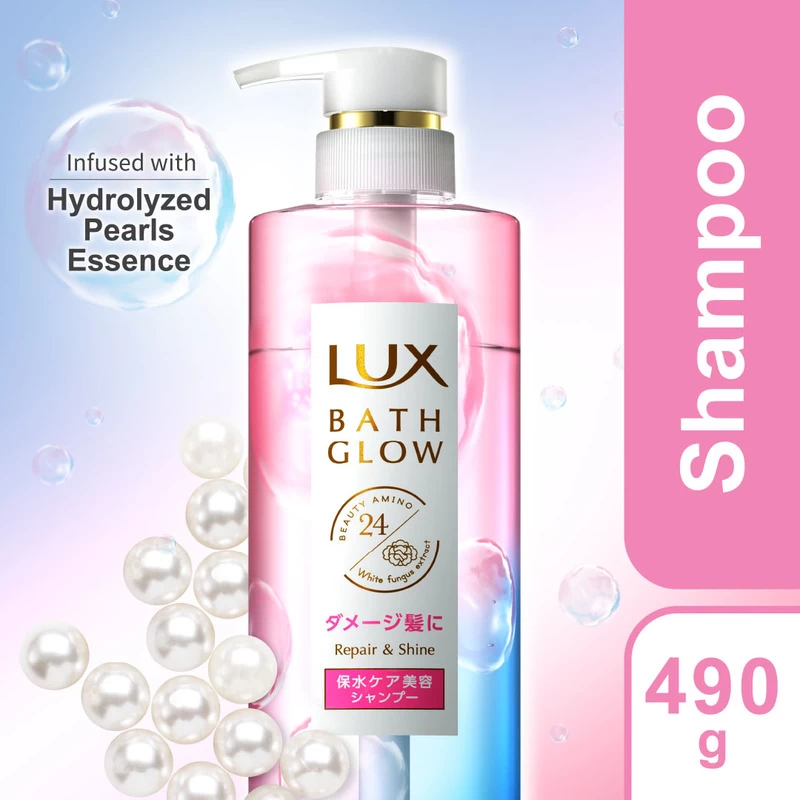 Lux Bath Glow Repair And Shine Shampoo 490g - Image 2