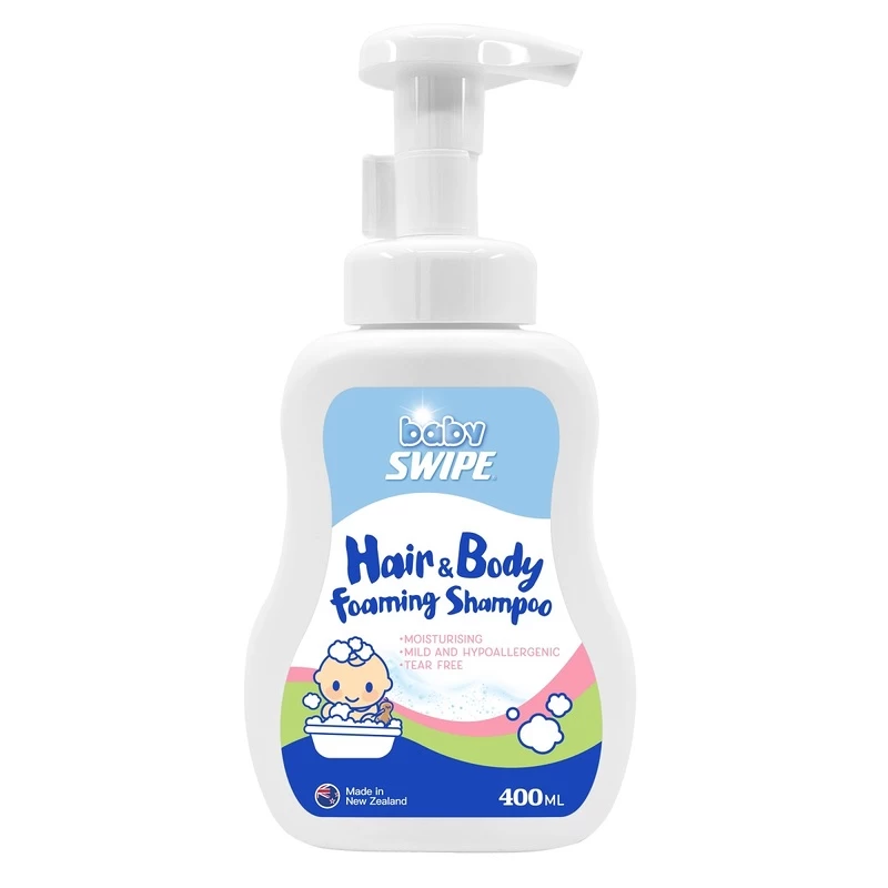 Baby Swipe Hair And Body Foaming Shampoo 400ml