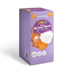 Mannings 3 Ply Medical 3D Face Mask (Individually Wrapped) Junior Size - White 30pcs