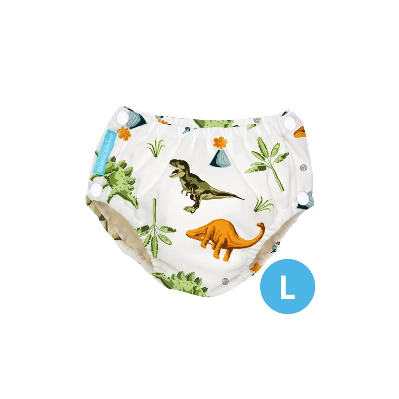 Charlie Banana 2-in-1 Swim Diaper & Training Pants W/snaps Dinosaurs Large 1pc