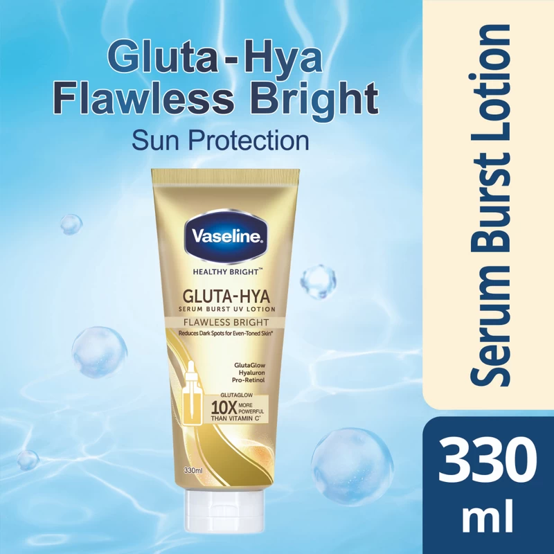 Vaseline Healthy Bright Gluta-Hya Serum Burst Lotion - Flawless Bright 330ml - Image 2